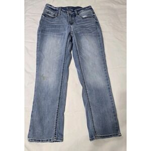 Time And Tru Women's 8 Petite Straight Jeans Some Distress
